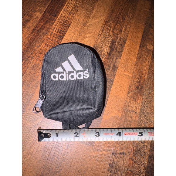 Adidas Mini Backpack Coin Pouch Key Holder Black Sporty Accessory - Picture 4 of 4
